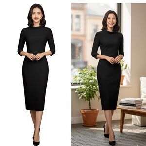 NWT  Women's 1950s Vintage 3/4 Sleeve Elegant‎ Collar Cocktail Eveni…